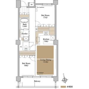 2LDK 間取り図
