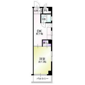 1DK 間取り図