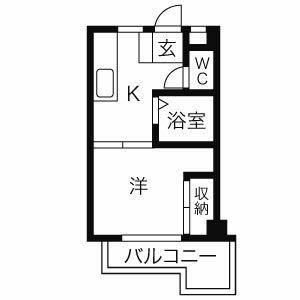 1K 間取り図