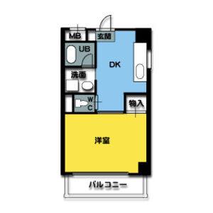 1DK 間取り図