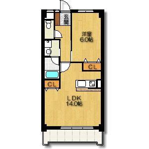 1LDK 間取り図