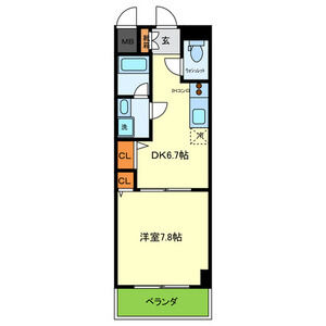 1DK 間取り図