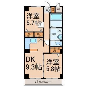 2DK 間取り図