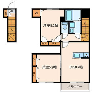 2DK 間取り図