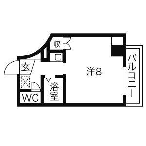 1K 間取り図