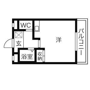 1K 間取り図