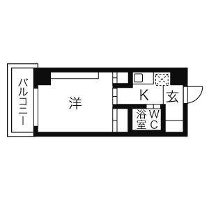 1K 間取り図