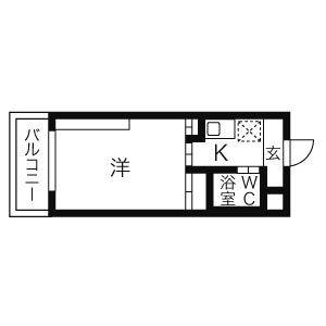 1K 間取り図