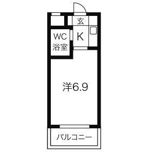 1K 間取り図