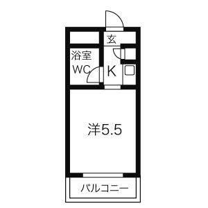 1K 間取り図