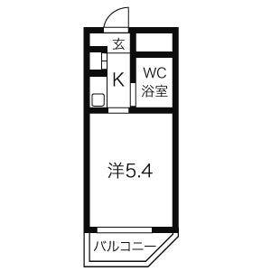 1K 間取り図