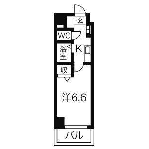 1K 間取り図