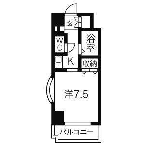 1K 間取り図