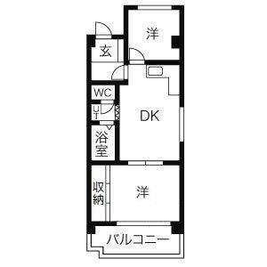 2DK 間取り図
