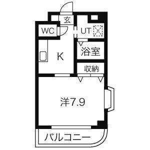 1K 間取り図