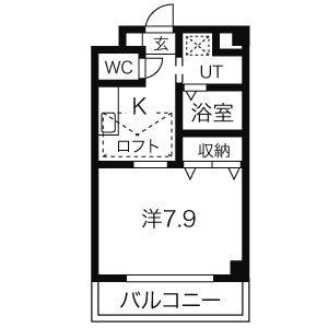 1K 間取り図