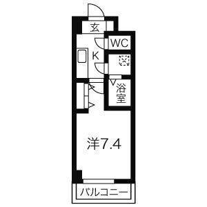 1K 間取り図