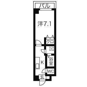 1K 間取り図