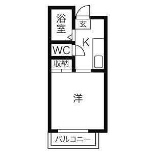 1K 間取り図