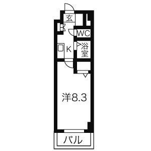 1K 間取り図