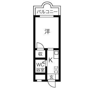 1K 間取り図