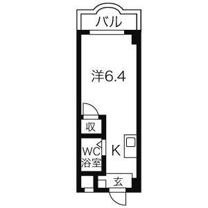 1K 間取り図
