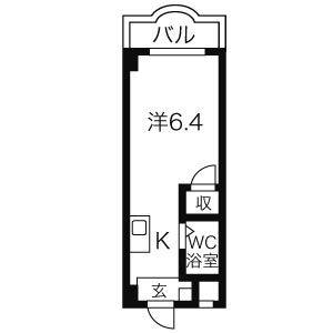 1K 間取り図