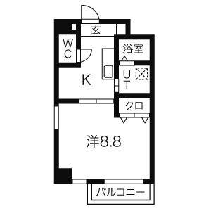 1DK 間取り図