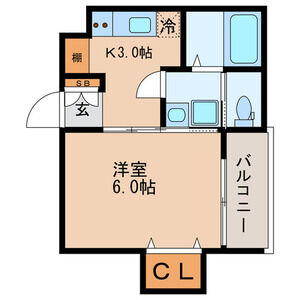 1K 間取り図