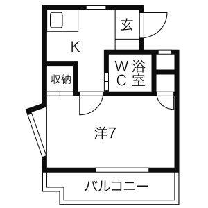 1K 間取り図
