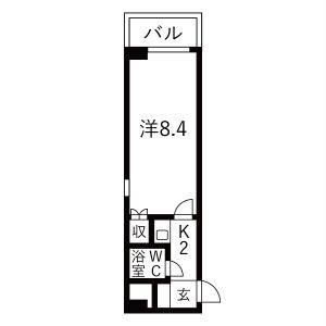 1K 間取り図