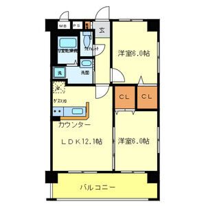 2LDK 間取り図