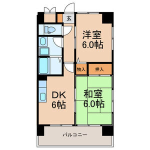 2DK 間取り図