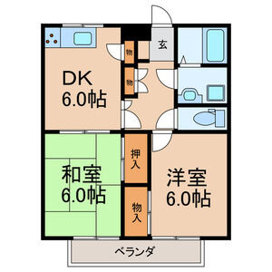 2DK 間取り図