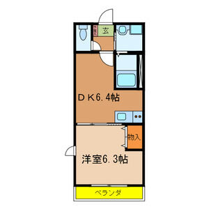 1DK 間取り図