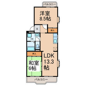 2LDK 間取り図