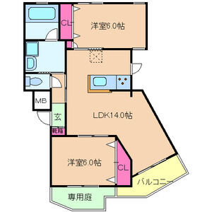 2LDK 間取り図