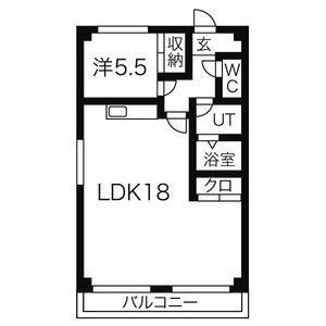 1LDK 間取り図