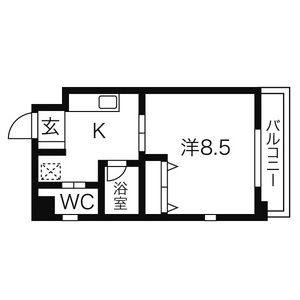 1K 間取り図