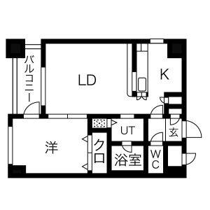 1LDK 間取り図