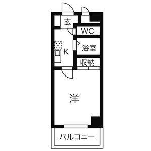 1K 間取り図