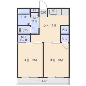 2DK 間取り図