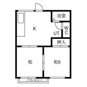 2DK 間取り図