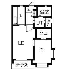1LDK 間取り図
