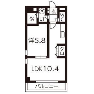 1LDK 間取り図