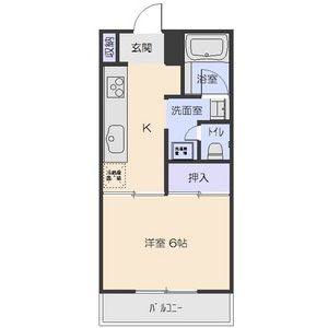 1DK 間取り図