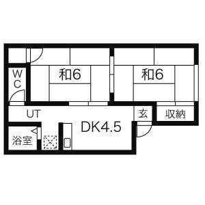 2DK 間取り図