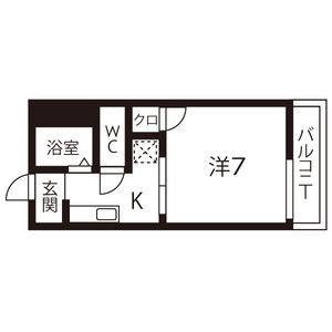 1K 間取り図