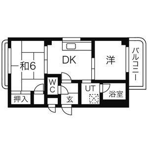 2DK 間取り図