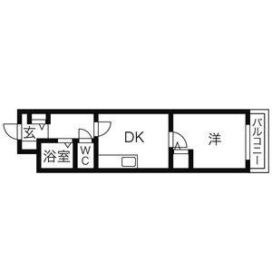 1DK 間取り図